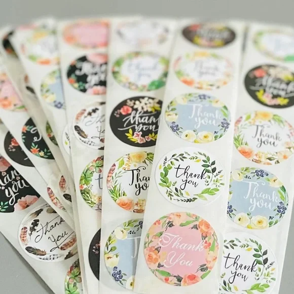 Thank you stickers mystery bag bundle mix | random thank you stickers 1" - Picture 5 of 12